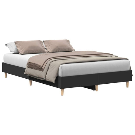 vidaXL Bed Frame No Mattress Black 120x200 cm Engineered Wood