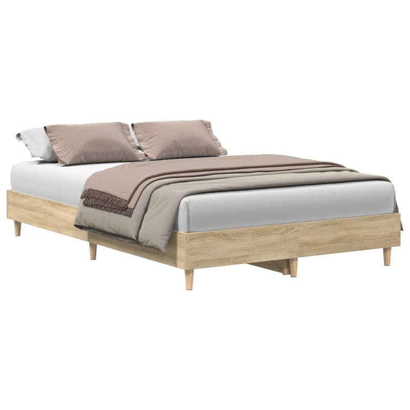 vidaXL Bed Frame No Mattress Sonoma Oak 120x200 cm Engineered Wood