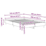 vidaXL Bed Frame No Mattress Sonoma Oak 120x200 cm Engineered Wood