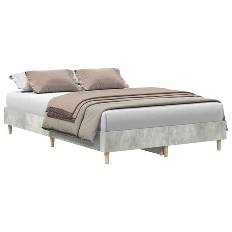 vidaXL Bed Frame No Mattress Concrete Grey 120x200 cm Engineered Wood