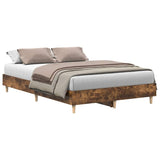 vidaXL Bed Frame No Mattress Smoked Oak 120x200 cm Engineered Wood