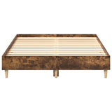 vidaXL Bed Frame No Mattress Smoked Oak 120x200 cm Engineered Wood