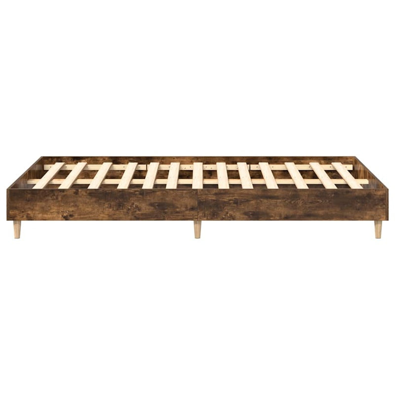 vidaXL Bed Frame No Mattress Smoked Oak 120x200 cm Engineered Wood