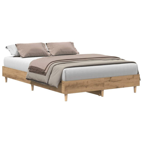 vidaXL Bed Frame No Mattress Artisan Oak 120x200 cm Engineered Wood