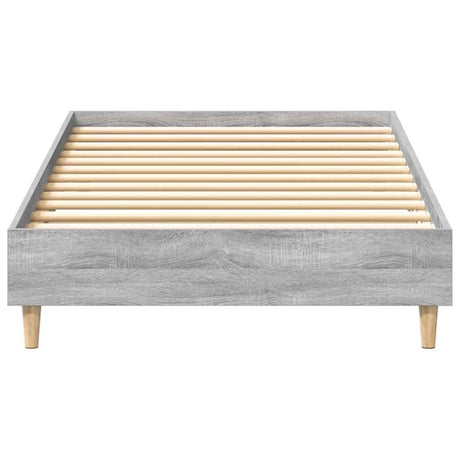 vidaXL Bed Frame No Mattress Grey Sonoma 75x190 cm Small Single Engineered Wood