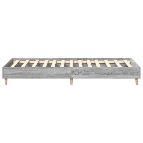 vidaXL Bed Frame No Mattress Grey Sonoma 75x190 cm Small Single Engineered Wood