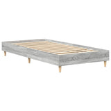 vidaXL Bed Frame No Mattress Grey Sonoma 75x190 cm Small Single Engineered Wood