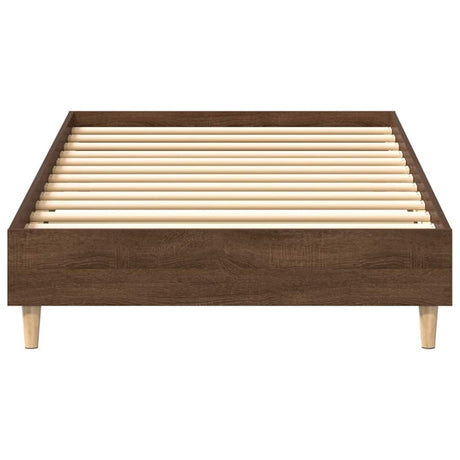 vidaXL Bed Frame No Mattress Brown Oak 75x190 cm Small Single Engineered Wood