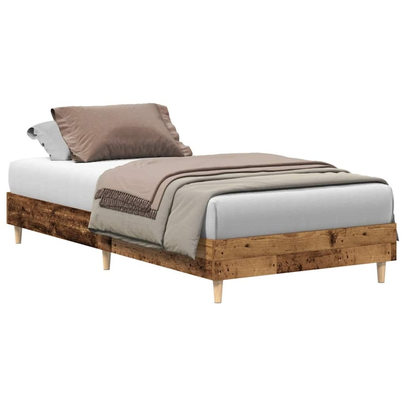 vidaXL Bed Frame No Mattress Old Wood 75x190 cm Small Single Engineered Wood