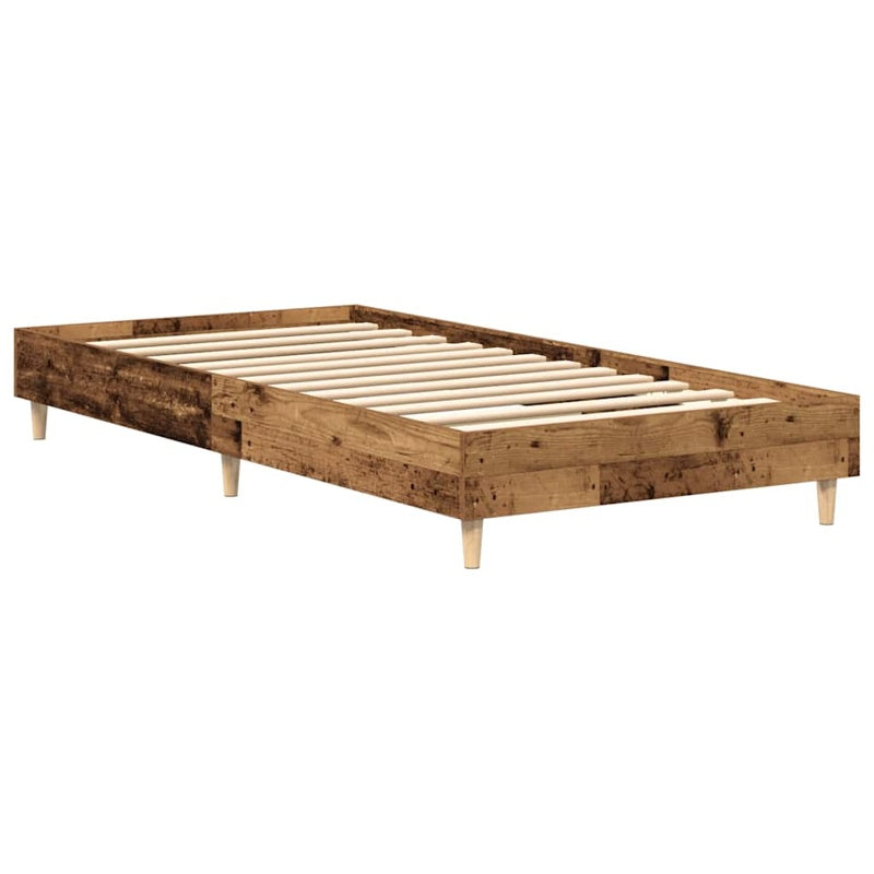 vidaXL Bed Frame No Mattress Old Wood 75x190 cm Small Single Engineered Wood