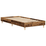 vidaXL Bed Frame No Mattress Old Wood 75x190 cm Small Single Engineered Wood