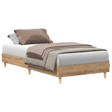 vidaXL Bed Frame No Mattress Artisan Oak 75x190 cm Small Single Engineered Wood