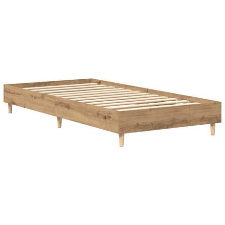 vidaXL Bed Frame No Mattress Artisan Oak 75x190 cm Small Single Engineered Wood