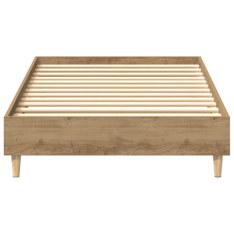 vidaXL Bed Frame No Mattress Artisan Oak 75x190 cm Small Single Engineered Wood