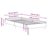 vidaXL Bed Frame No Mattress Artisan Oak 75x190 cm Small Single Engineered Wood