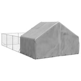 vidaXL Outdoor Dog Kennel with Run 7x3x1.9 m Galvanised Steel