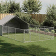 vidaXL Outdoor Dog Kennel with Run 7x3x1.9 m Galvanised Steel