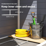 Outsunny 4.4ft x 3.3ft size Aluminium Frame and Plastic Wall Shed, with Foundation - Grey