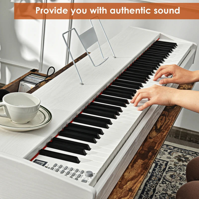 Full Size Weighted 88-Key Digital Piano for Beginner-White