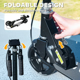 AIYAPLAY Scooter for Kids Aged 3-8 Years, with Adjustable Handle, Two Light Up Wheels, Handbrake, Rear Brake, Black