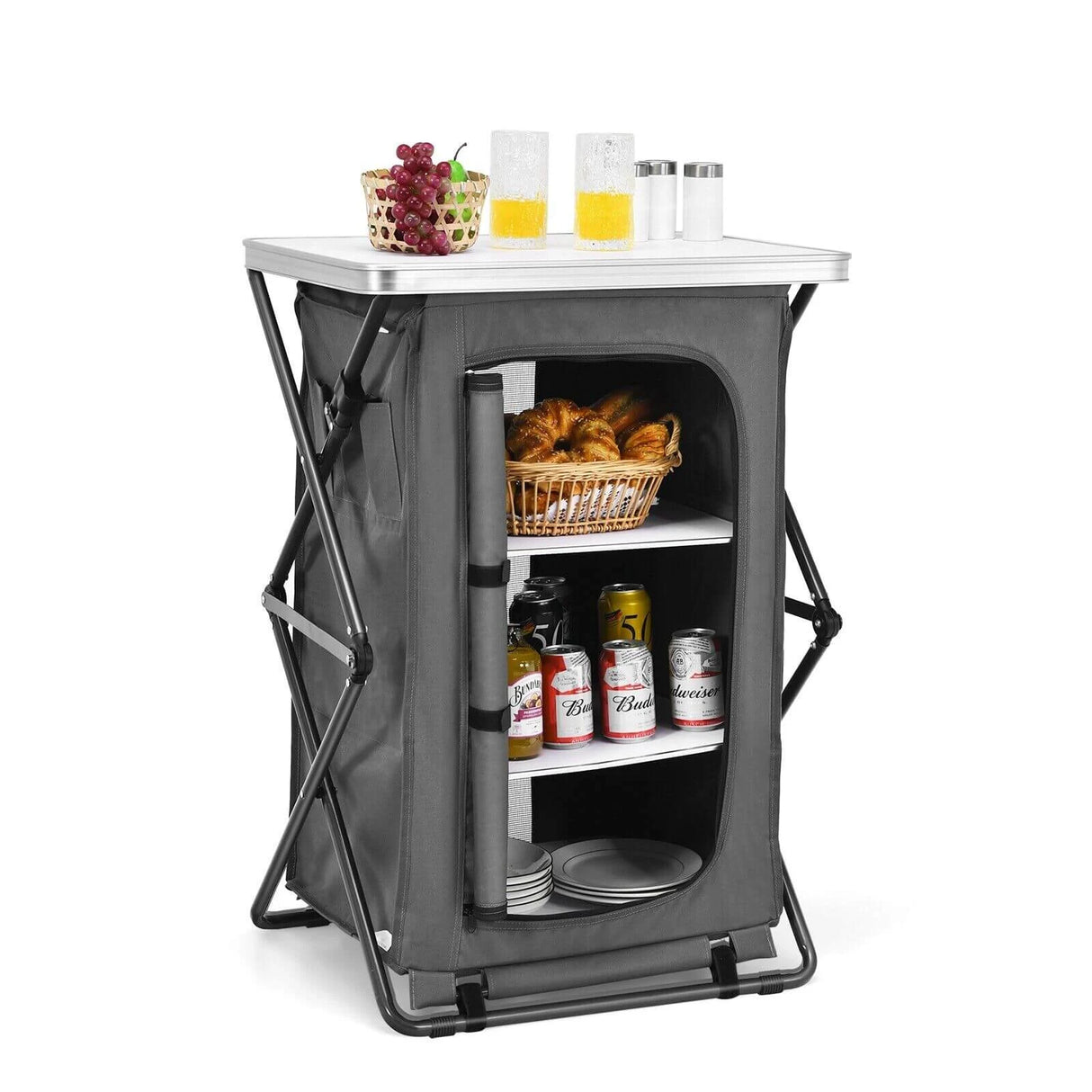 Folding Pop-Up Camping Storage Cabinet with Bag M Size