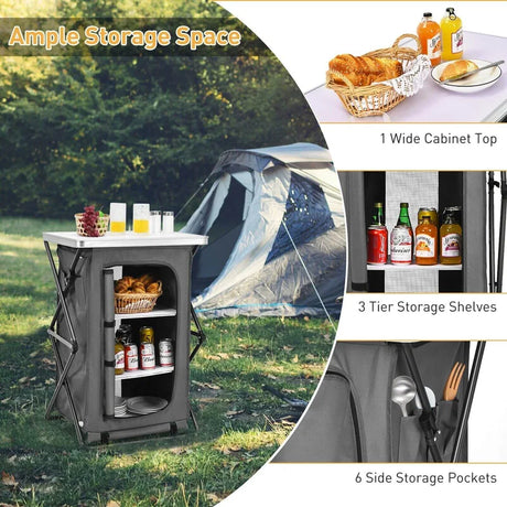Folding Pop-Up Camping Storage Cabinet with Bag M Size