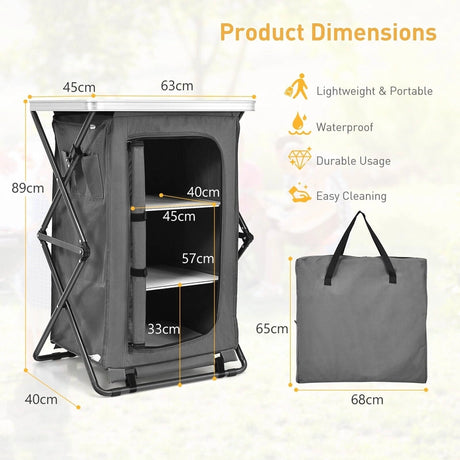 Folding Pop-Up Camping Storage Cabinet with Bag M Size