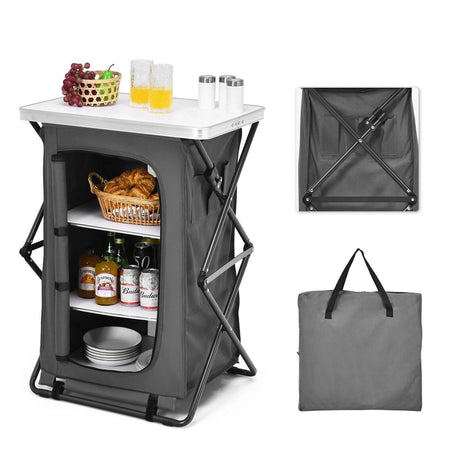 Folding Pop-Up Camping Storage Cabinet with Bag M Size