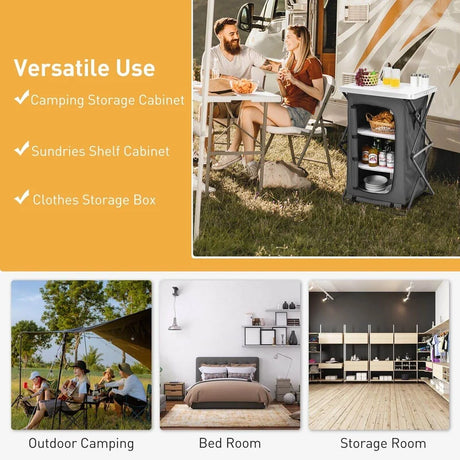 Folding Pop-Up Camping Storage Cabinet with Bag M Size