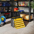 HOMCOM 4 Drawers Large Toolbox - Yellow