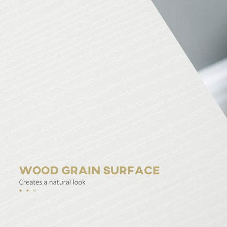 HOMCOM Modern Computer Desk, Home Office Table, Small Writing Desk with Storage Shelf, 90 x 50cm, White Wood Grain