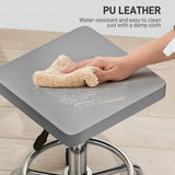 HOMCOM Faux Leather Padded Salon Stool - Grey