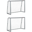 SPORTNOW 8ft x 5ft Football Goal, Set of 2 Football Net for Garden, Training Goal with Ground Stakes, Steel Frame