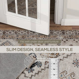 HOMCOM Vintage Area Rug, Non-Slip Washable Rug, Flannel Floor Carpet for Living Room, Bedroom, Dining Room, Home Office, 290 x 200 cm, Beige