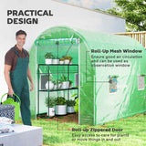 Outsunny 300 x 195cm Walk-In Tunnel Greenhouse - Green