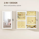 HOMCOM Jewelry Cabinet, Jewelry Storage Cabinet with Mirror, White