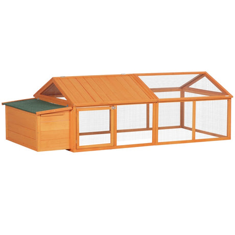 PawHut Wooden Chicken Coop with Nesting Box, Openable Roof, for 4-8 Chickens