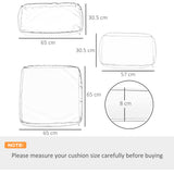 Outsunny Garden Rattan Sofa Cushion Polyester Cover Replacement Outdoor- No Cushion Included, Black