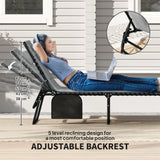 Outsunny Set of Two Reclining Sun Loungers - Charcoal Grey