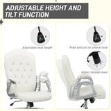 Vinsetto Velvet-Feel Work Chair, with Diamante Back - Cream