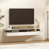 HOMCOM Set of Two Floating Bedside Tables - White