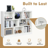 3-Tier Open Bookshelf Storage Cabinet with 8 Cubies-White