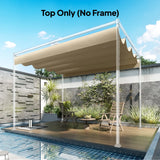 Outsunny Retractable Pergola Canopy Only, 3.92 x 3.5 m, UV30+ Replacement Canopy Cover for 4 x 3 m Pergola, Khaki