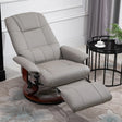 HOMCOM Reclining Swivel Chair, with Footrest - Grey