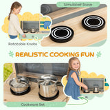 AIYAPLAY Mud Kitchen with Working Faucet, Kids Play Kitchen with Flower Pots, Kitchen Accessories, Planting Tools, Blue