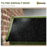 Outsunny Small Shed, Tall Slim Wooden Garden Shed with 3 Removable Shelves and Roof Hatch, Compact Outdoor Tool Storage Cabinet with Asphalt Roof and Door Latch, 77 x 54.2 x 179 cm, Green