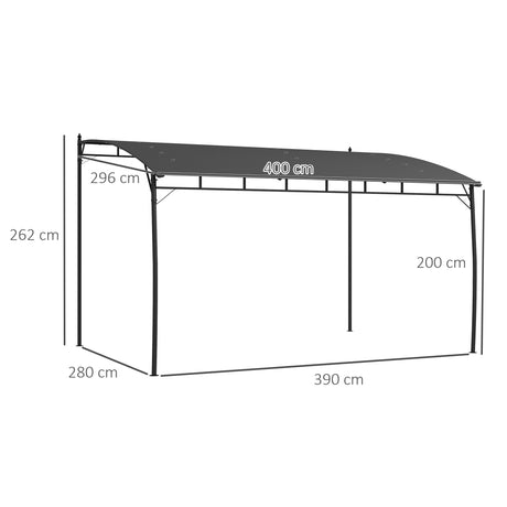 Outsunny 3 x 4m Metal Frame Pergola - Grey