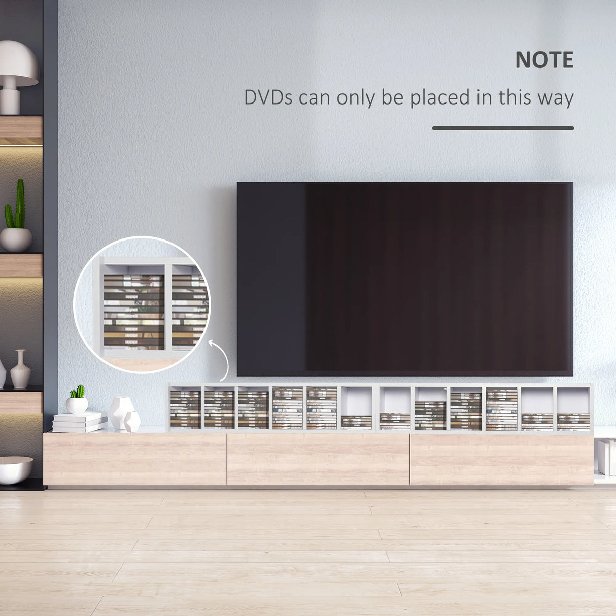 HOMCOM 204 CD Media Display Shelf Unit Set of 2 Blu-Ray Tower Rack w/ Adjustable Shelves Bookcase Storage Organiser, White