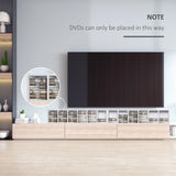 HOMCOM 204 CD Media Display Shelf Unit Set of 2 Blu-Ray Tower Rack w/ Adjustable Shelves Bookcase Storage Organiser, White