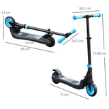 HOMCOM Folding Electric Scooter with Brake, for Ages 6+ Years, 8km/h Maximum Speed, Blue